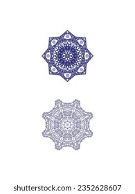 Dark blue mandala print design