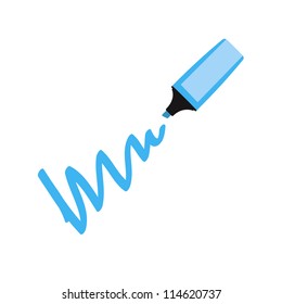 dark blue marker on a white background.Vector illustration