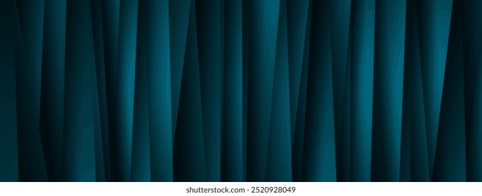 Dark blue material stripes abstract corporate background. Vector banner design