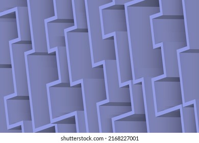 Dark Blue Maze Background. Abstract 3D Rendering Horizontal Wallpaper For Web And Graphic Design.