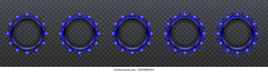 Dark Blue and Metallic Border Game Avatar Banner Frames for Game UI Designs