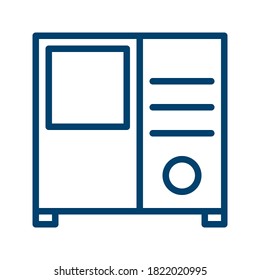 Dark Blue Microwave Icon Design Isolated on White background