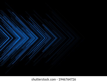 Dark blue minimal arrows lines abstract futuristic tech background. Vector digital art design