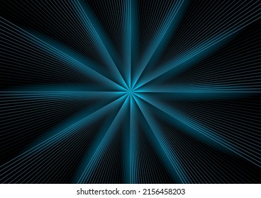 Dark blue minimal lines abstract futuristic tech background. Vector digital art star rays design