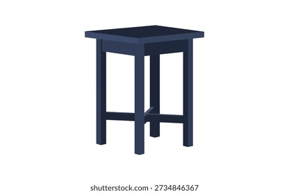 Dark blue minimalist square stool 3 D render 3D render