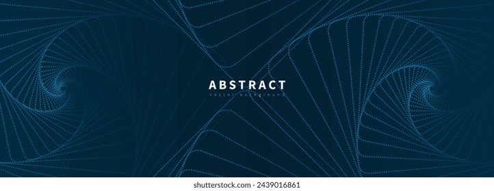 Dark blue minimalistic geometric abstract vector background with swirling waves. Abstract wallpaper, cover design, poster, banner