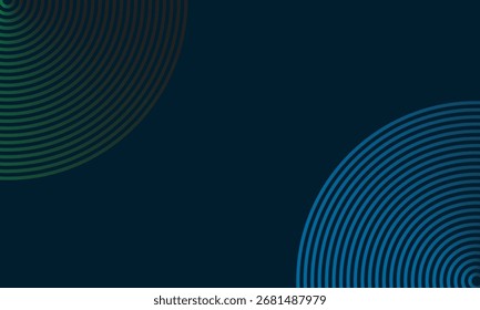 dark blue modern business theme background with circle ornament, vector illustration
