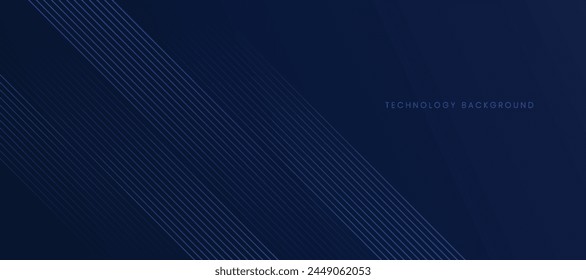 Fondo de tecnología moderna azul oscuro con diseño lineal.