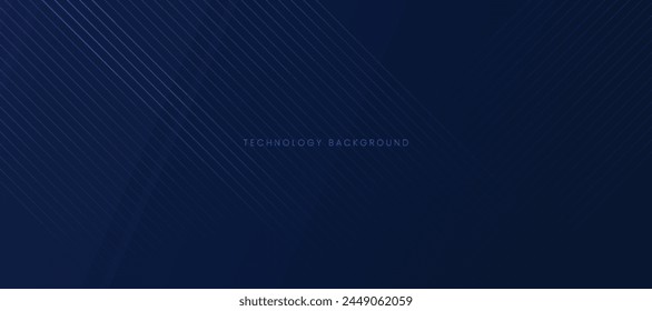Dark blue modern technology background with linear design.