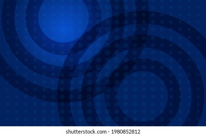 Fondo digital de tecnología moderna azul oscuro con círculos y puntos. elemento de banner Web. Plantilla de volante. Fondo abstracto