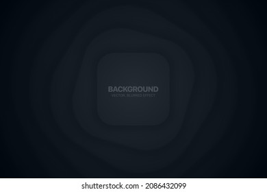 Dark Blue Morphism Material Design Spin Transformation Rounded Squares 3D Vector Futuristic Technology Abstract Background. Three Dimensional Rendered Graphic Blur Geometric Empty Minimalist Wallpaper