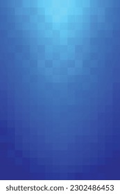 Dark blue mosaic background gradient towards the light. Vertical abstract pattern. Square pixel shape. Design texture elements for banners, covers, posters, backdrops, walls. Vector illustration.