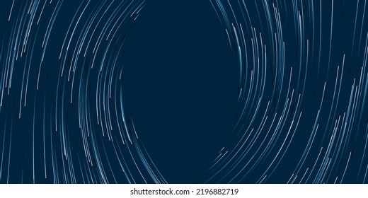 Dark Blue Moving, Flowing Stream of Particles in Curving, Wavy Lines - Digitally Generated Futuristic Abstract 3D Geometric Striped Background Design, Generative Art in Editable Vector Format