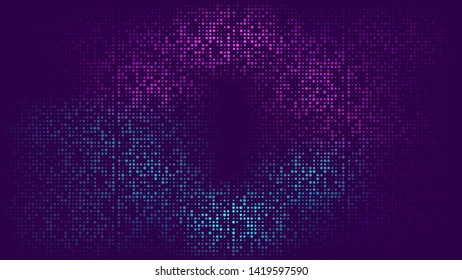 Dark blue Multicolor vector modern geometrical circle abstract background. Dotted texture template. Geometric pattern in halftone style with gradient. 