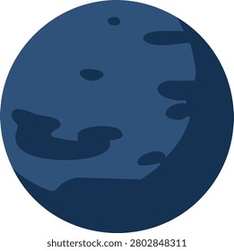 dark blue mysterious planet in deep outer space