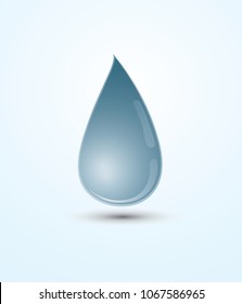 A dark blue natural water drop icon for business illustration 