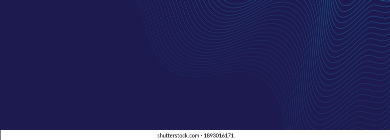 Dark blue navy abstract background. Futuristic technology lines background with line stripe wavy light effect