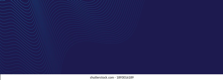 Fondo abstracto de la marina azul oscuro. Fondo de líneas de tecnología futurista con efecto de luz ondulada de banda de línea