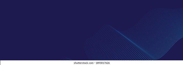 Fondo abstracto de la marina azul oscuro. Fondo de líneas de tecnología futurista con efecto de luz ondulada de banda de línea