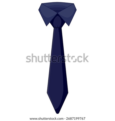 Dark Blue Necktie and Collar - Professional Attire for Business and Formal Occasions