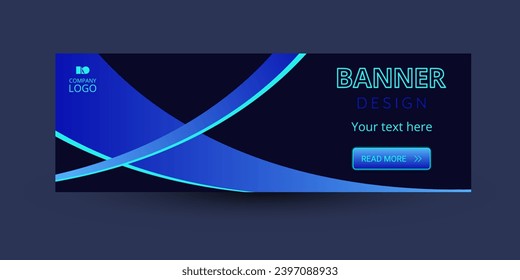 Dark and blue neon banner with CTA button: Read more.