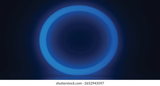 Fundo de gradiente de círculo de néon azul escuro para design de papel de parede do telefone