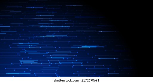 Dunkelblaue Neontechnologie verbindet Linien abstrakten Vektorhintergrund