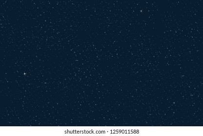 Dark blue night sky with stars. Nature concept. Vector illustration.
