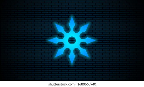 Dark Blue Ninja Background Vector Shuriken