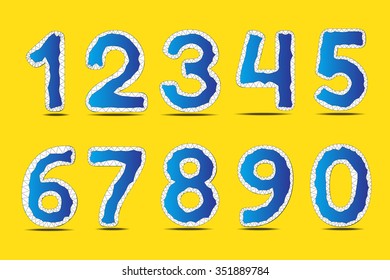 Dark blue numbers and polygon edge on yellow background