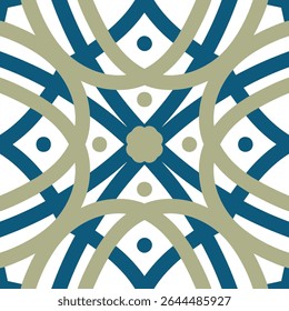 dark blue and olive geometrical tile design