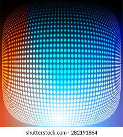 Dark blue orange Abstract light lamps background for Technology computer graphic website internet and business.. Screen on stage. Vector illustration. Spot Effect. neon. point. dot
