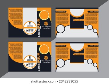 dark blue orange brochure template