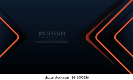 dark blue and orange color vector background overlap layer geometric