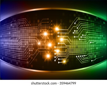 Dark blue orange green Light Abstract Technology background for computer graphic website internet and business. circuit. vector illustration. infographics. motion move blur.neon. pixel. scan virus