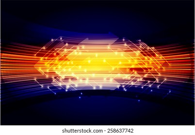 Dark blue orange Light Abstract Technology background for computer graphic website internet. circuit board. card