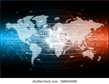 dark blue orange Light Abstract Technology background for computer graphic website internet business. circuit. illustration.digital.infographics. binary code. zero one. eye. scan virus vector world