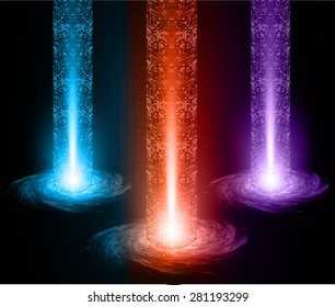 Dark blue orange purple light Abstract background. dark red color Light Abstract Technology background for computer graphic website internet and business. circuit. illustration. infographics. ray