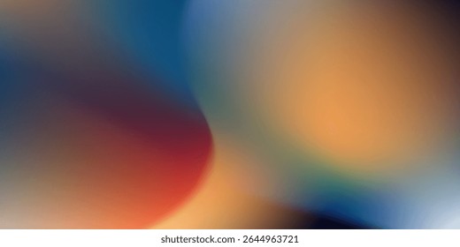 Dark blue orange red grainy texture background abstract vibrant color wave shape simple design