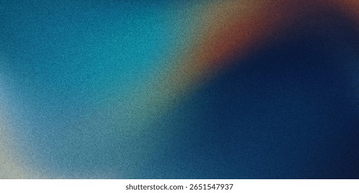 Dark blue orange red grainy texture background abstract vibrant color wave shape black backdrop noisy wide banner header design