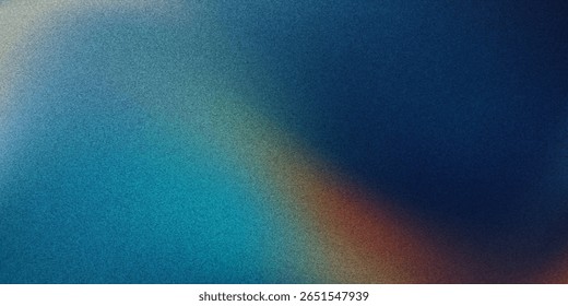 Dark blue orange red grainy texture background abstract vibrant color wave shape black backdrop noisy wide banner header design