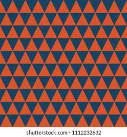Dark blue and orange triangles seamless pattern. Coordinate for my "Let's go glamping!" collection.