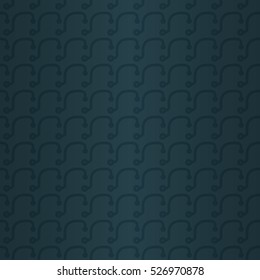 Dark blue ornamental seamless pattern background in strange style. Simple tessellated repeatable backdrop. Colorful, symmetrical design for carpet, curtain, surface or other purpose. Retro texture.