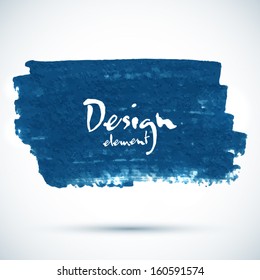 Dark blue paint vector stain with place for your text