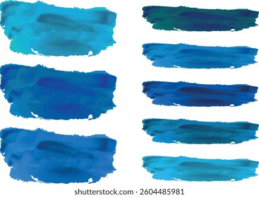 dark blue palette colorful abstract lip gloss style brush stroke set vector