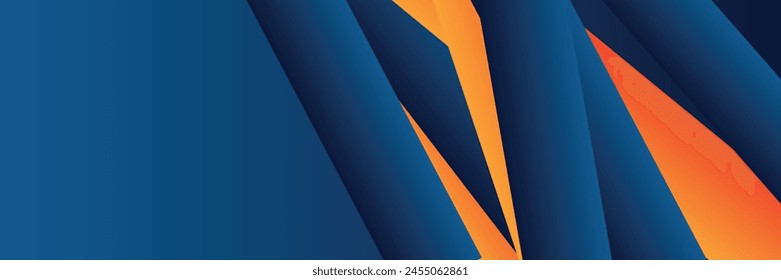 Dark blue paper waves abstract banner design. Elegant wavy vector background