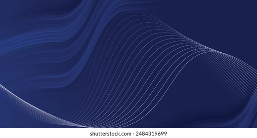 Dark blue paper waves abstract banner design. Elegant wavy vector background.vector illustration