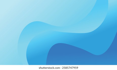 Dark blue paper waves abstract banner design. Elegant wavy vector background