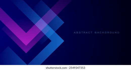 Fondo abstracto 3D de papercut azul oscuro con degradado azul y púrpura patrón cuadrado combinación de color brillante sobre fondo. Vector Eps10