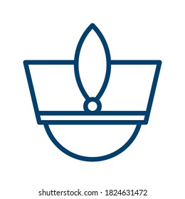 Dark Blue Parade Hat Icon Design Isolated on White Background
